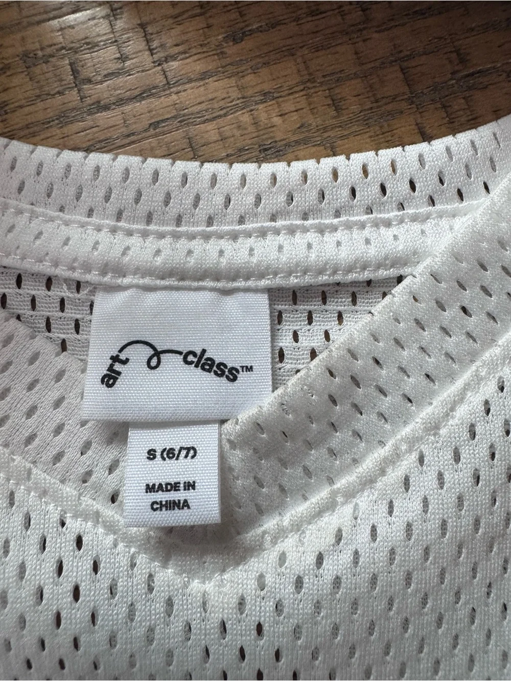 Art Class Girls White Mesh Football Jersey Top